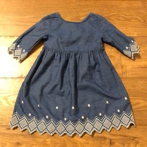 4t Embroidered jean dress